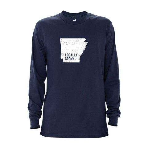 Locally Grown Clothing Co. Men's Arkansas Solid State Long Sleeve Crew